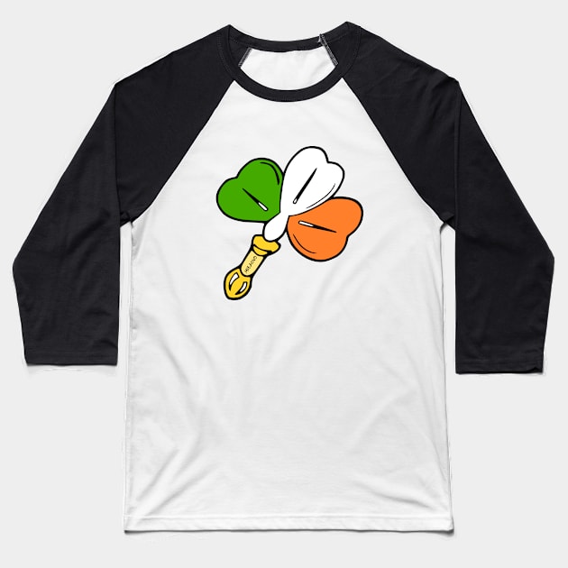 Cool Ireland Shamrock Flag by Milaino Baseball T-Shirt by Milaino